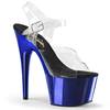 Pleaser - ADORE708 Ankle strap sandal, Pole dance shoes - Pole dance shoes - Blue/Transparent Product image